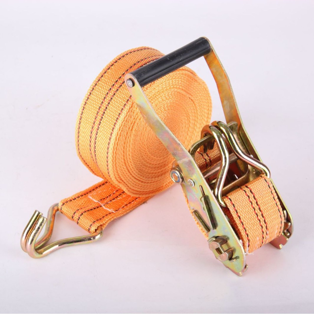 Bundle 5cm Polypropylene Ratchet Bundler Yellow Webbing Car Cargo Tensioner Cargo Binding Belt