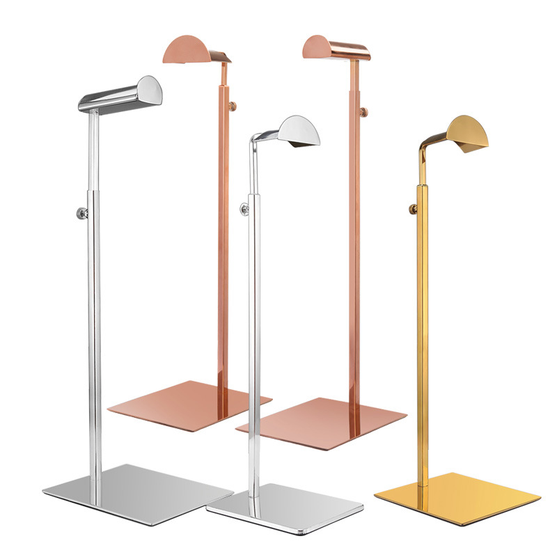 Factory wholesale adjustable hanging bag display rack support bag rack clothing store bag display rack stainless steel hanging bag rack