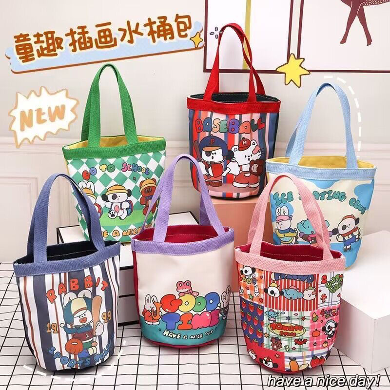 Милая граффити сумка-ведро с принтом цилиндрическая сумка для ланча для девочки