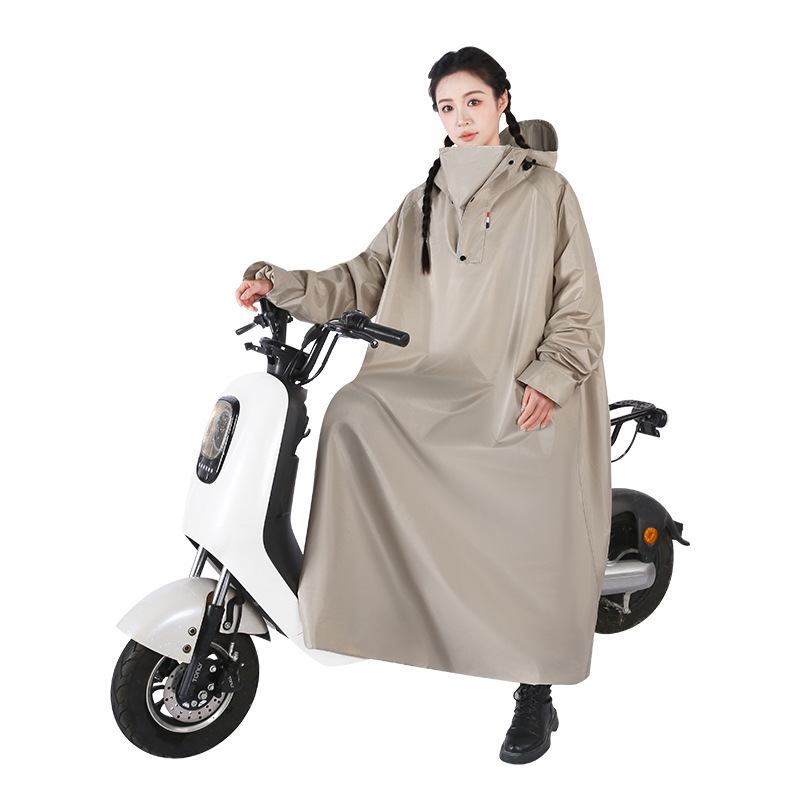 Electric Vehicle Raincoat One-Piece Raincoat Full-Body Integrated Raincoat with Sleeves Battery Vehicle Thickened and Lengthened Full-Body Rainproof