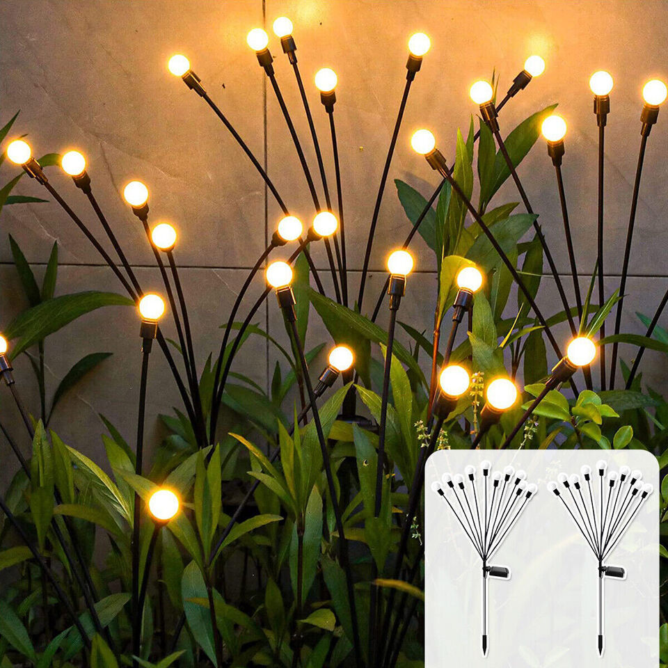solar lawn light wind operated firefly light led outdoor courtyard garden floor lamp outdoor waterproof camping light