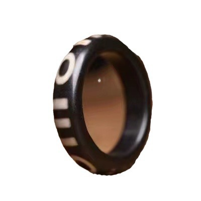 Xizang Dzi Beads Agate Running Ring Xizang Culture DIY Bodhi Bracelet Running Ring Accessories Accessories Black Jade