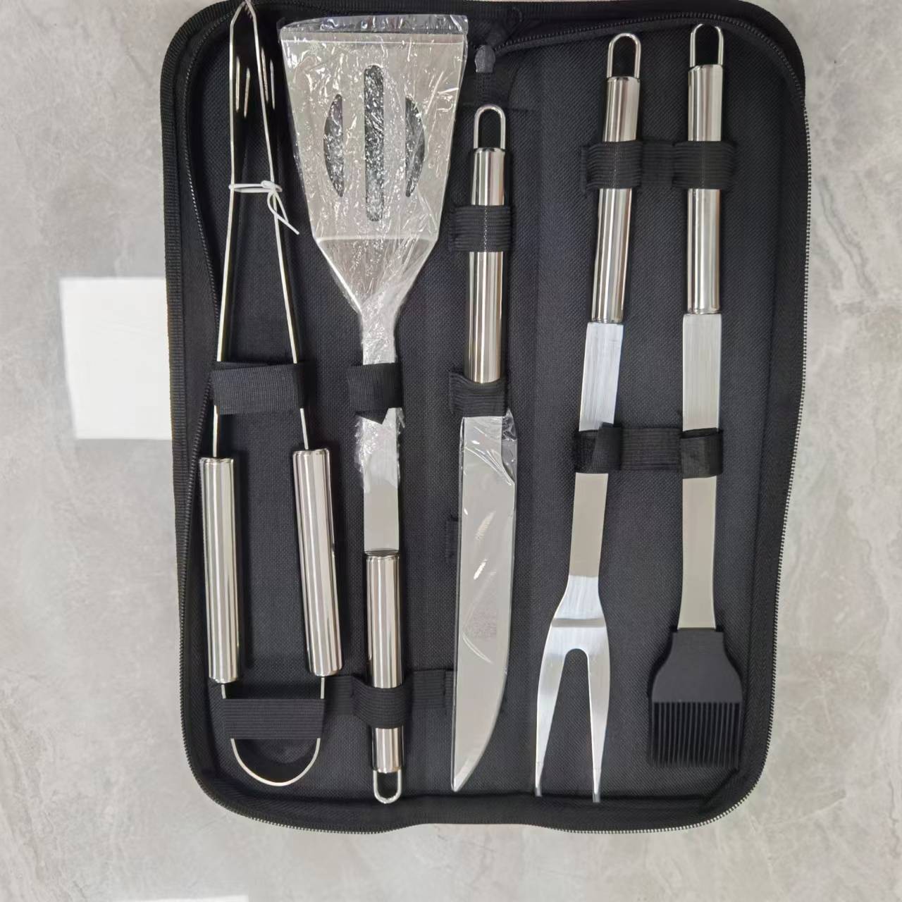 Портативный набор инструментов для барбекю с сумкой и маленькой ручкой