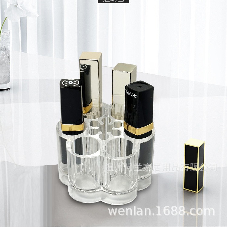 Love lipstick storage box transparent acrylic desktop lipstick display rack 9 lipstick storage grid wholesale