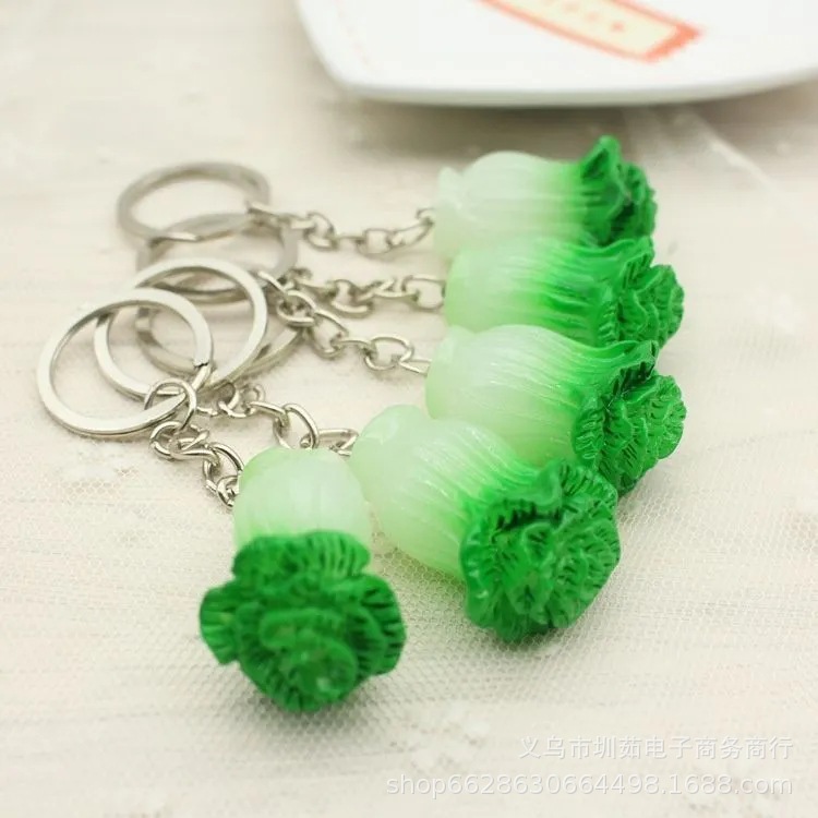 Personalized Creative Artificial Food Vegetables Cabbage Keychain Pendant Accessories Small Gifts