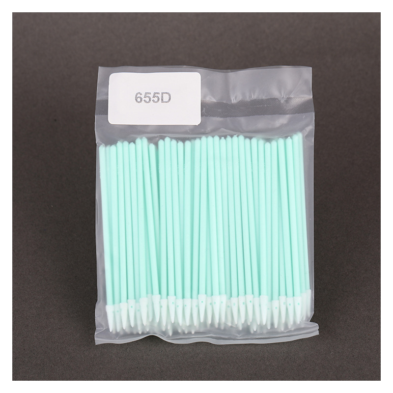655D industrial dust-free purification cotton swab high density cleaning sea cotton swab wiping stick dust-free pointed sponge wholesale