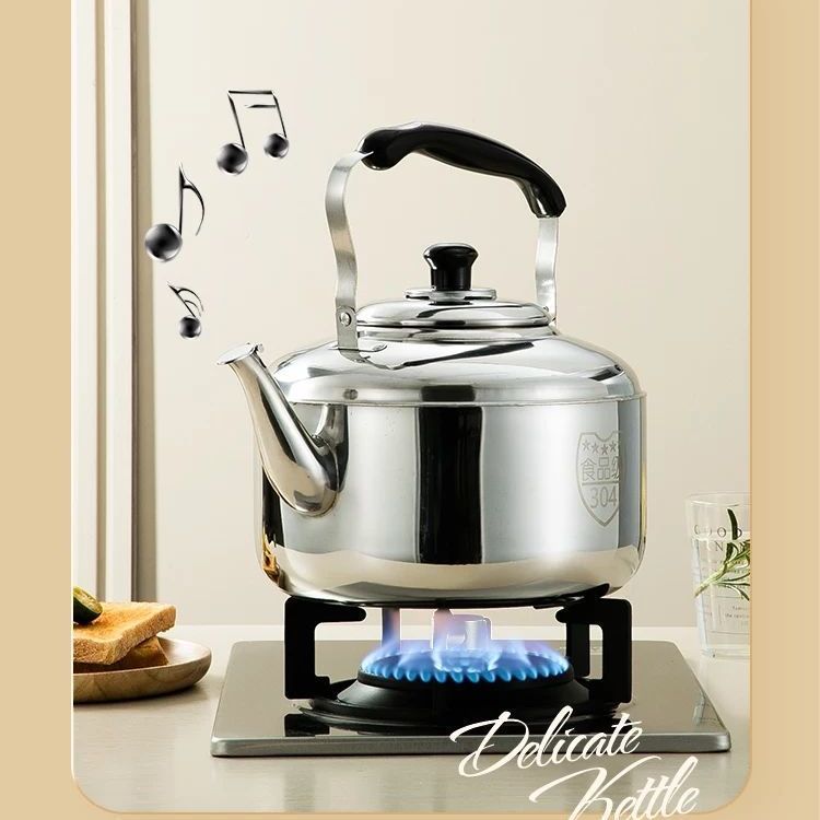 304 Stainless Steel Kettle Whistle Household Firewood Kettle Boiler Water Induction Cooker Gas Gas Stove Vintage Kettle