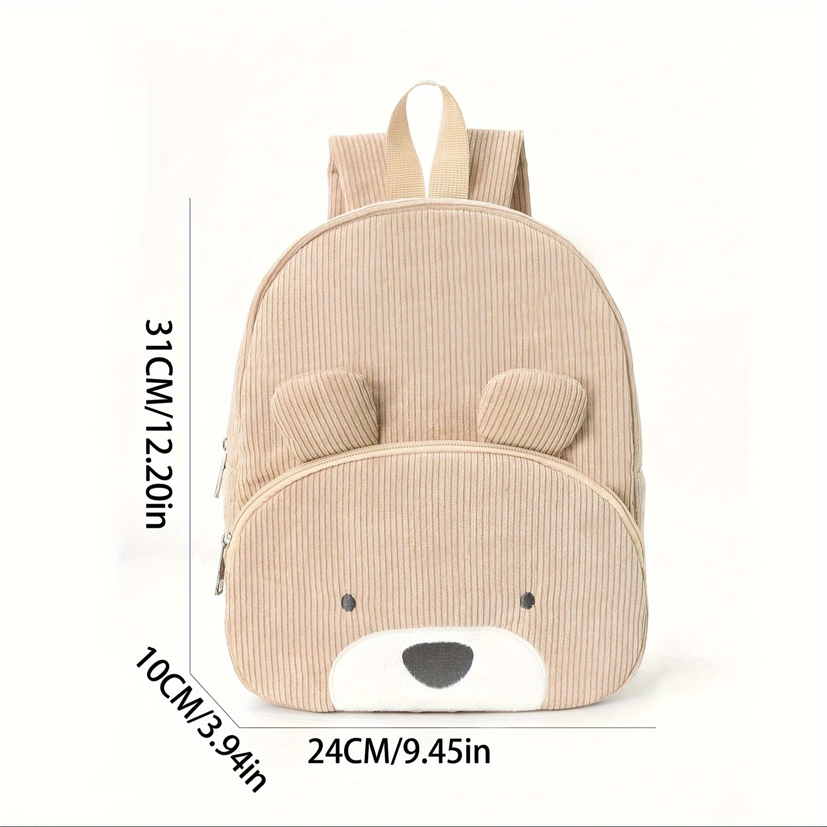 Cross-border Explosions Cute Bear Backpack Corduroy Schoolbag for Primary School Students Fashion Casual Backpack Cartoon Plush Bag