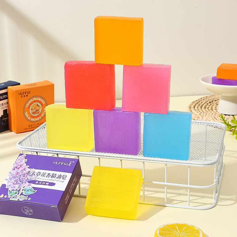[Yiliina] Cologne Rose Jasmine Osmanthus Lavender Essential Oil Soap Handmade Soap Cleansing and Moisturizing