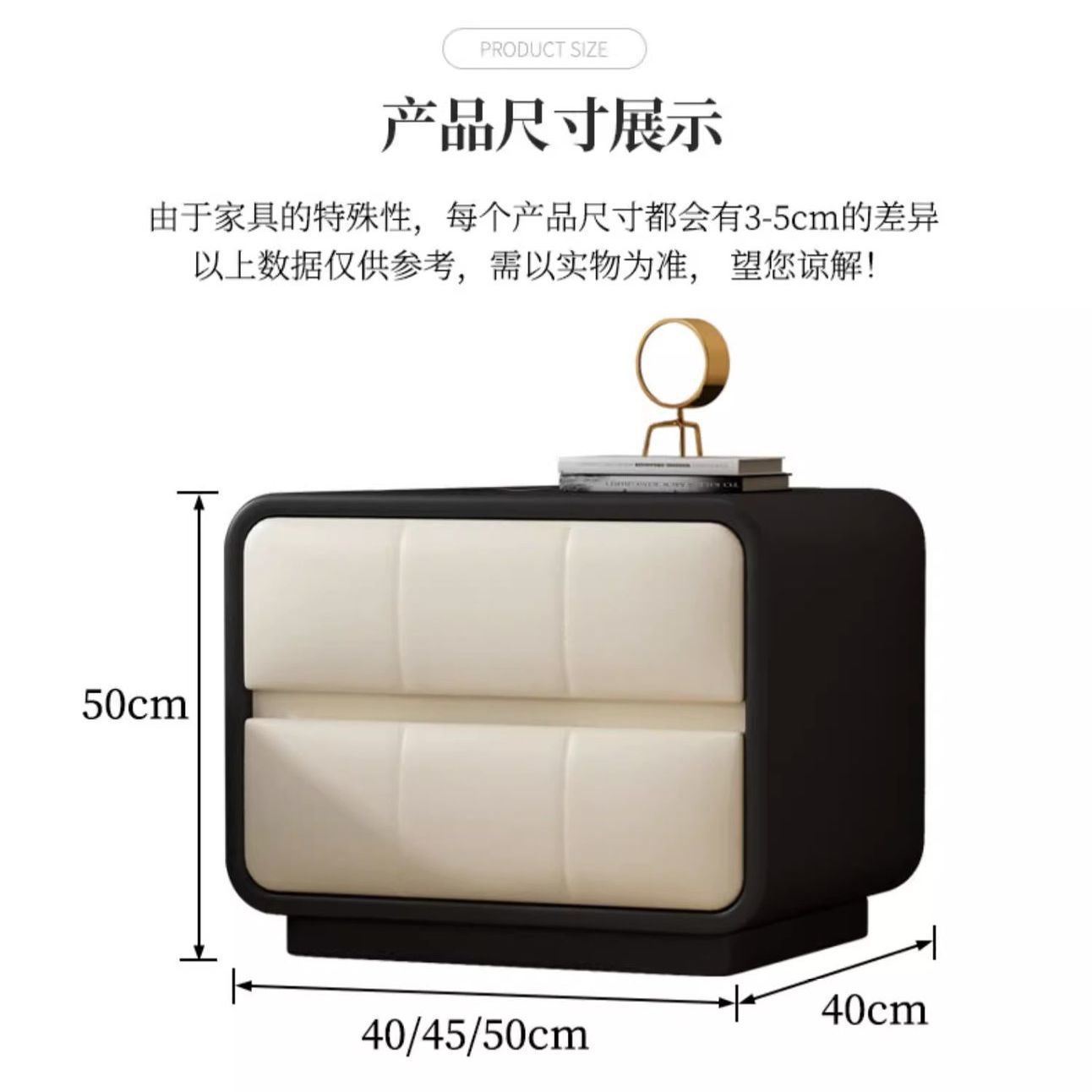 Soft-Packed Bedside Table Solid Wood Simple Bedside Table Cream Style Bedroom Storage Cabinet Children's Room Floor-Standing Storage Cabinet