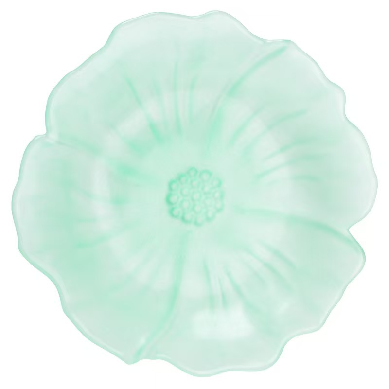 Frosted Glass Lotus Pot Bearing Glass Lotus Dry Bubble Table Pink Green Zen Tray Tea Set Accessories Small Tea Tray