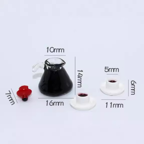 Miniature Food Toy Scene Model, Small Rag Doll House Accessories, Mini Coffee Pot