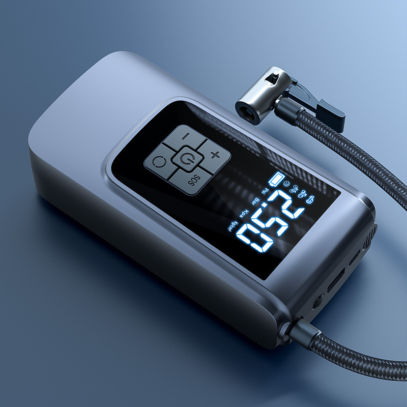 New portable car air pump intelligent digital display air pump bicycle tire basketball electric air pump cylinder