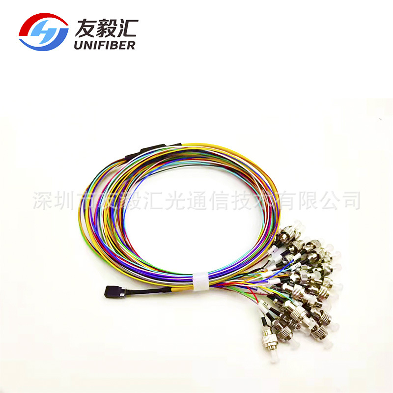 Telecom grade 24 core MT-FC low loss single mode fiber jumper