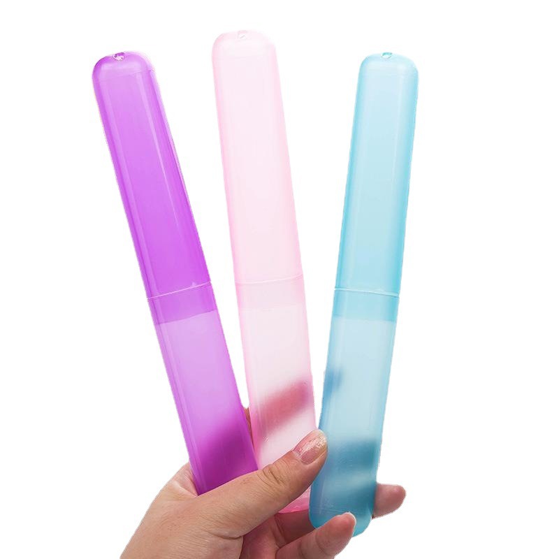 Travel portable toothbrush box colorful candy color transparent toothbrush barrel wheat straw toothbrush cup in stock wholesale