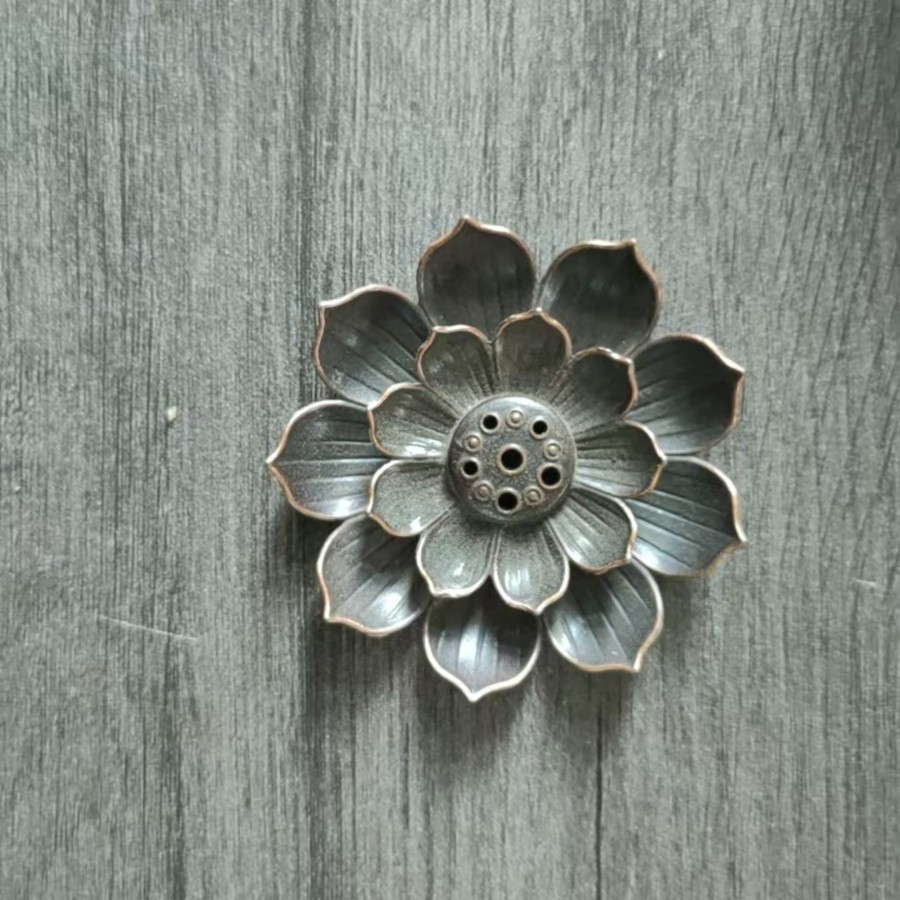 Metal Lotus Incense Insert Incense Burner High-Bottom Gourd Incense Holder Three Treasures Incense Insert Lotus Incense Insert Sandalwood Incense Base