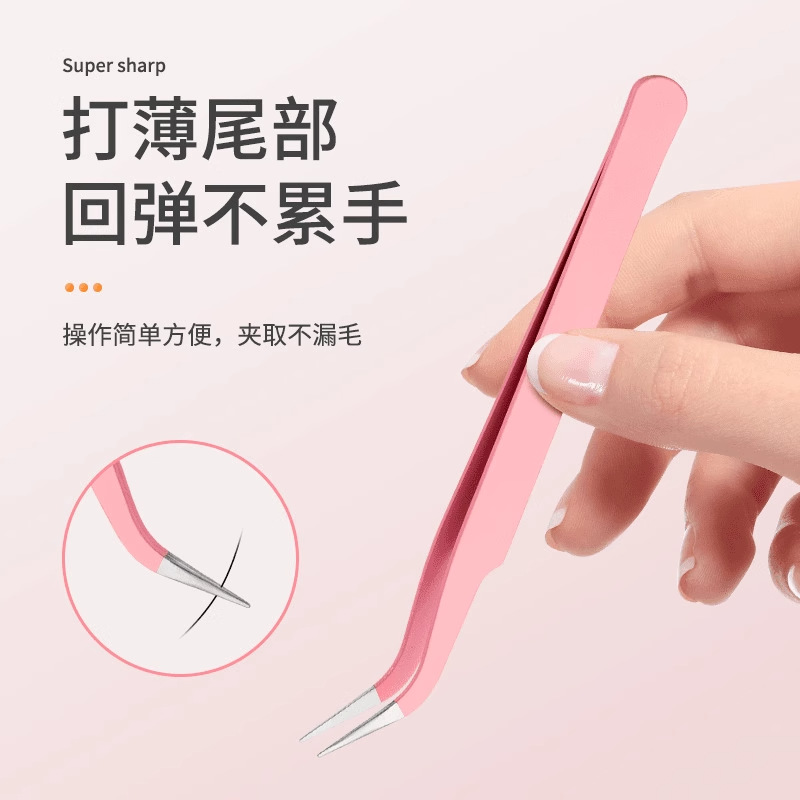 False Eyelash Tweezers Wholesale Eyelash Curler Grafting False Eyelash High Precision Beginner Gold Feather Clip Grafting Eyelash Tweezers