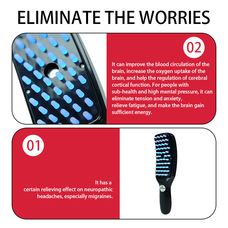 Cross-Border Spray Massage Comb Scalp Meridian Comb Hair Health Comb Electric Care Comb Red Light Hair Growth Comb Applicator Hair Growth