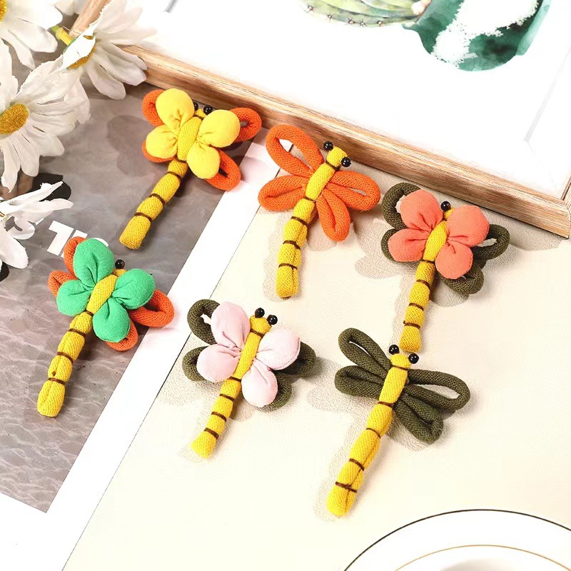 Новая тканевая брошь стрекоза, мультяшные животные, подвеска DIY, милые аксессуары для японских сумок