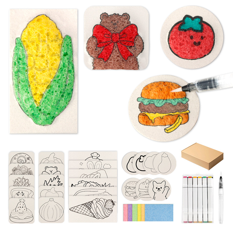 Hot-Selling Overseas 3D Stereo Wood Pulp Cotton Texture Painting Sponge Environmentally Friendly Material Suitable for DIY Handmade Art Painting