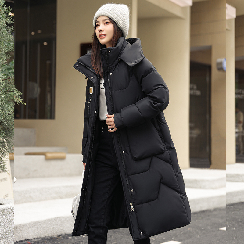 Women's Cotton Clothes 2025 New Winter Removable Hooded Cotton Clothes Women's Long Over-The-Knee Thickened Cotton Jackets Women's Jackets