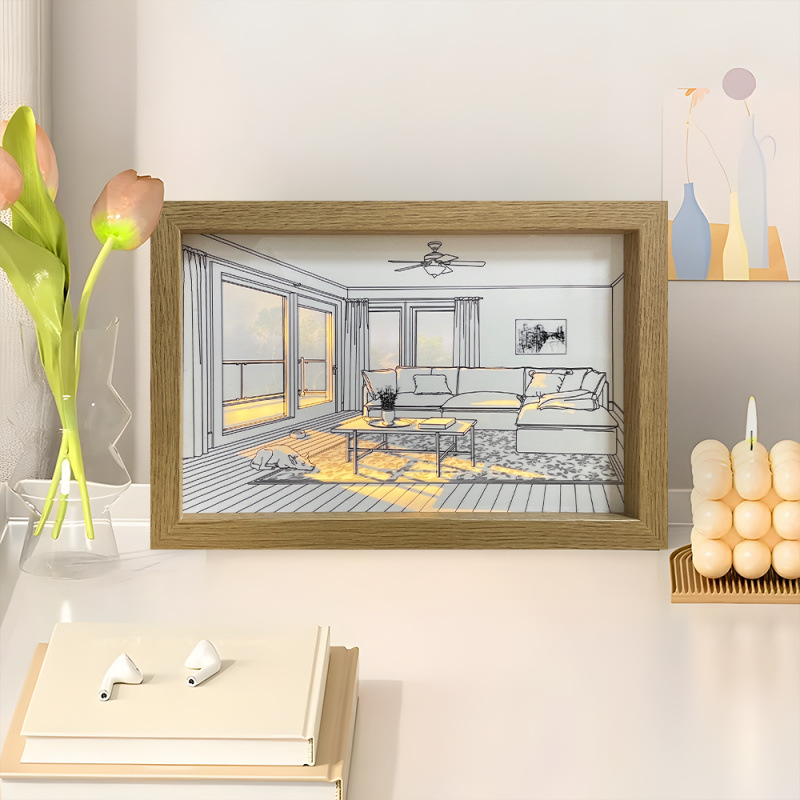 Ночной светильник 520, подарок, лампа для декора спальни, картина на диване 2030