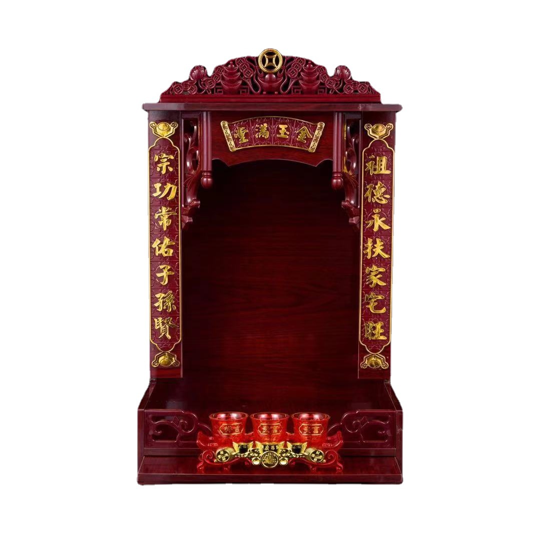 Shrine shrine worship table Guan Gong God of Wealth Guanyin wall-mounted worship table hanging cabinet standing cabinet God table