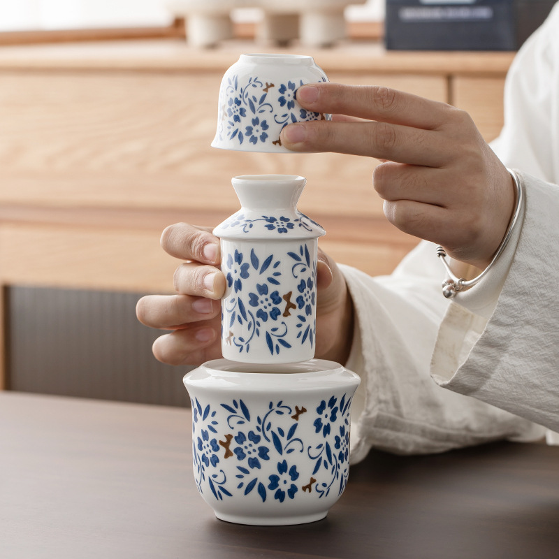 Ceramic Warmer Warmer Wine Warmer suit Rice Wine Sake Wine Glass Household Two-two Wine Utensils Portable suit