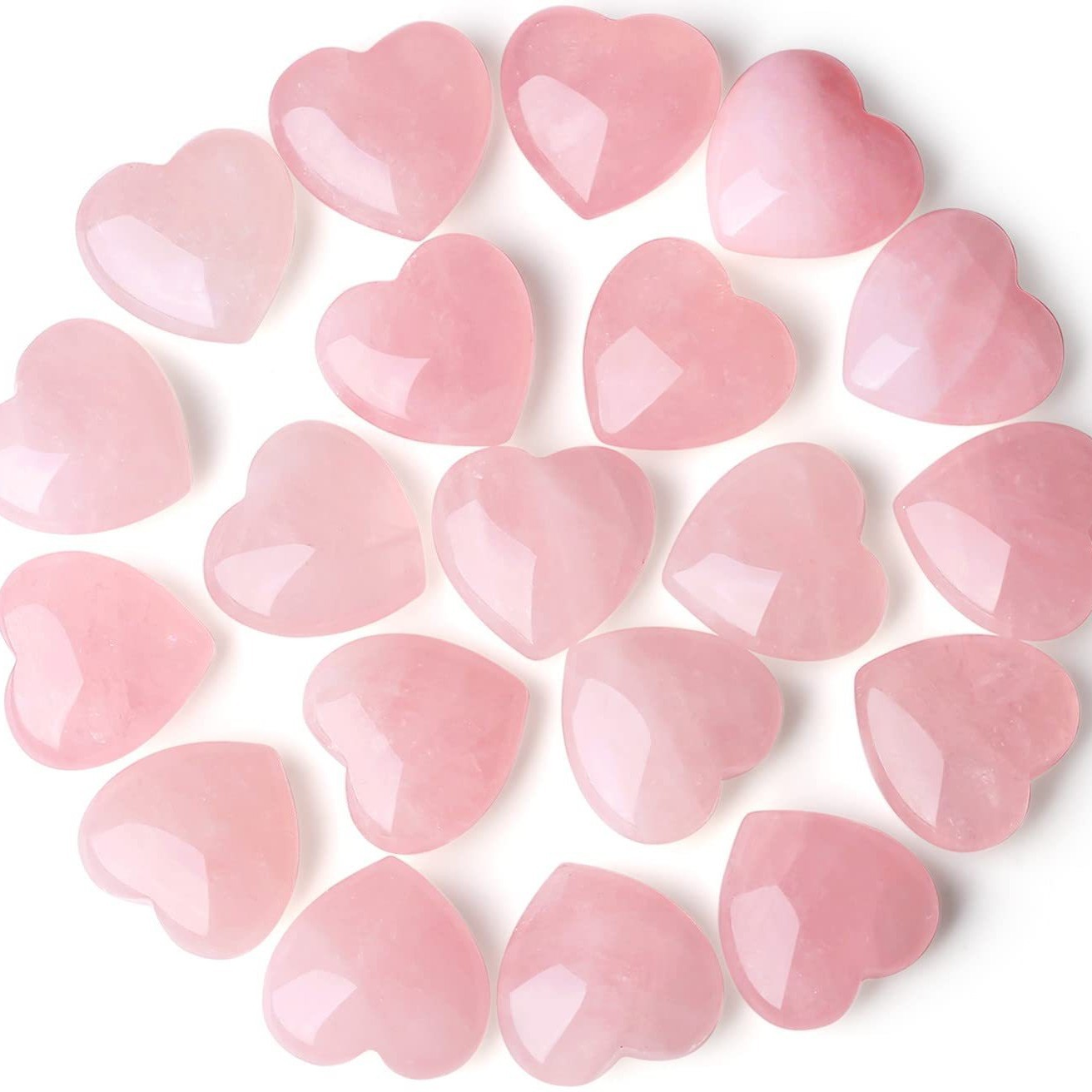 2cm Natural Stone Pink Crystal Heart Heart-shaped Natural Stone Crystal Raw Stone High Goods Palm Heart Stone crystal
