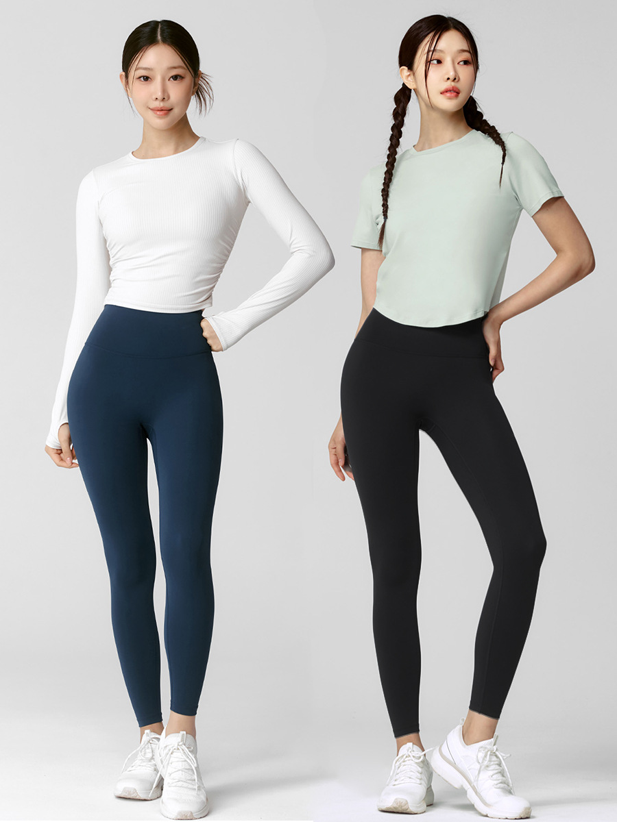 No Embarrassment Line Lycra Naked Pants Women's Peach Hip High Waist Hip Lifting Sports Fitness Pants Belly Tight Yoga Pants