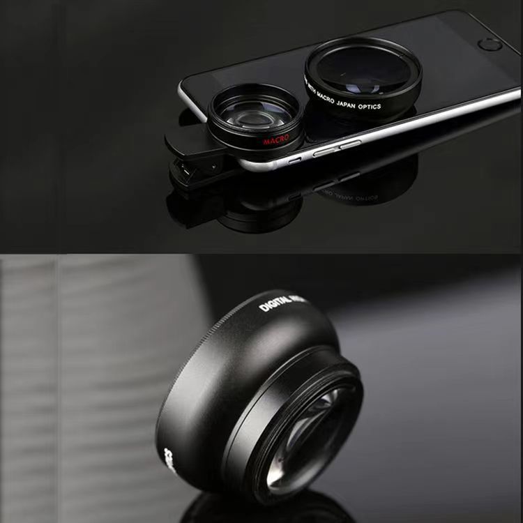 0.45X Ultra-Wide Angle + 15X Macro 2-in-1 Mobile Phone External Optical Glass Lens for Selfie