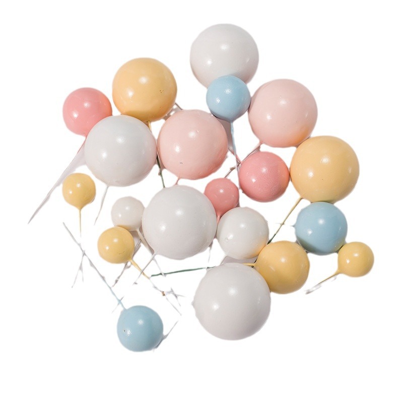 Ins Baking Silver Ball Macaron Colorful Foam Ball Baking Colorful Birthday Cake Decoration Christmas Red Black Purple