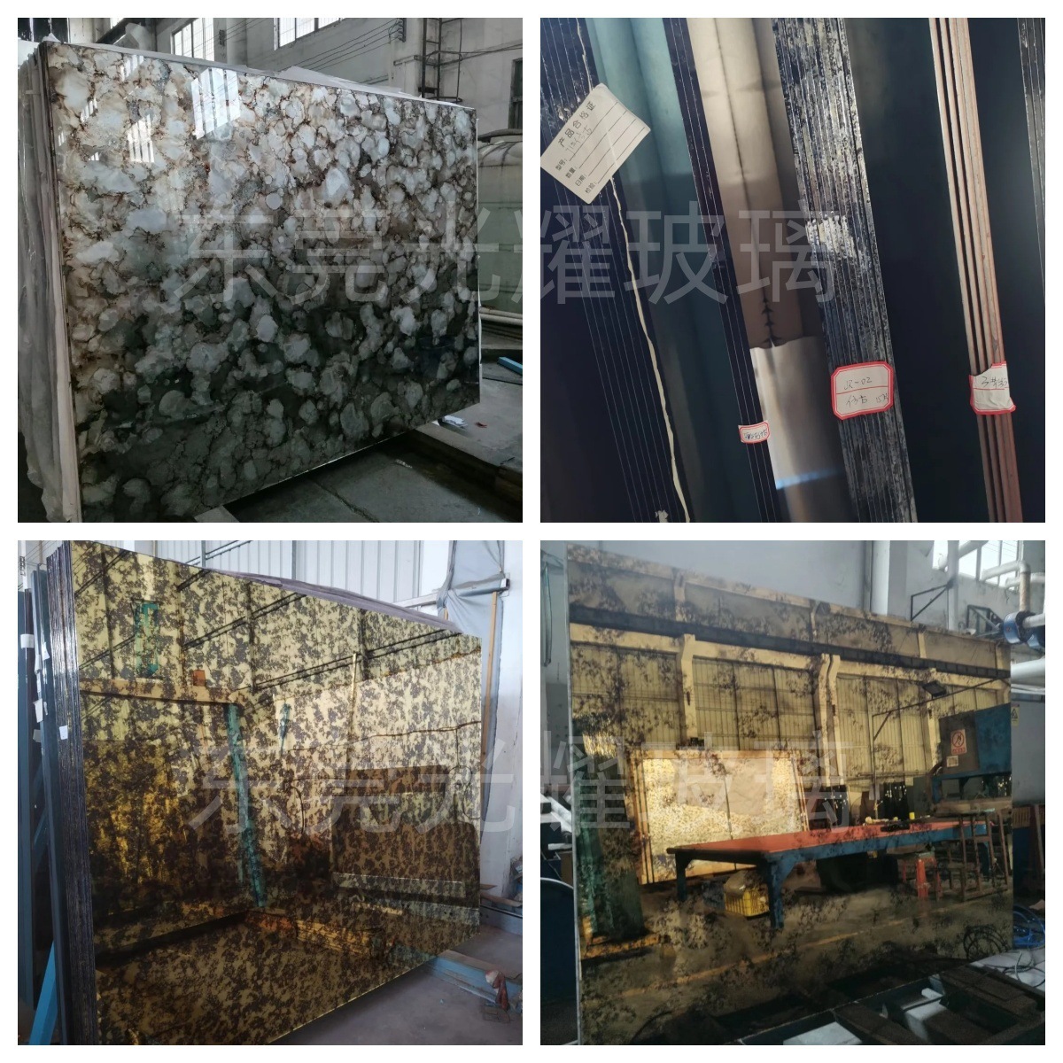 Antique Mirror Dirty Mirror Glass Tempered Glass Production 4~22mm Partition Laminated Glass Art Screen Background Wall
