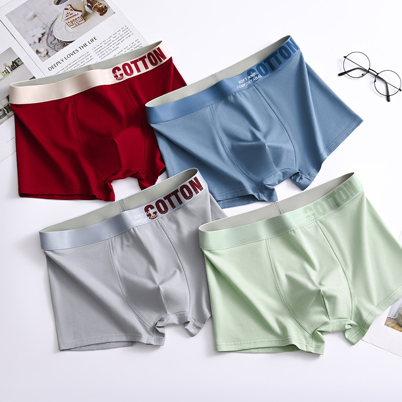 Cotton Comfortable Men's Underwear Men's Breathable Boxers Boys Boxer plus size Shorts Head Color New Style Youth