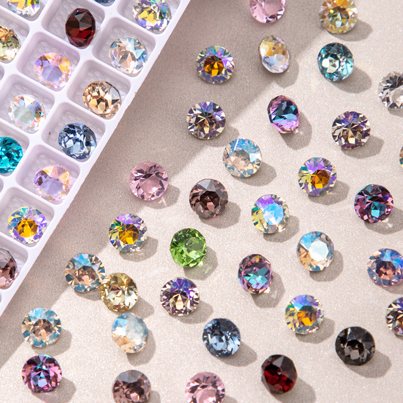 Блестящие наклейки для ногтей ювелирные изделия круглые алмазы 33 грани блестящие стеклянные наклейки для ногтей оптом