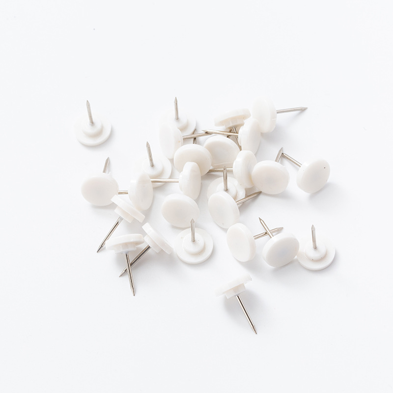 Yiwu Transparent White Round Nail Art Creation Painting Pin Cork Plastic Pin Press Nail Pin