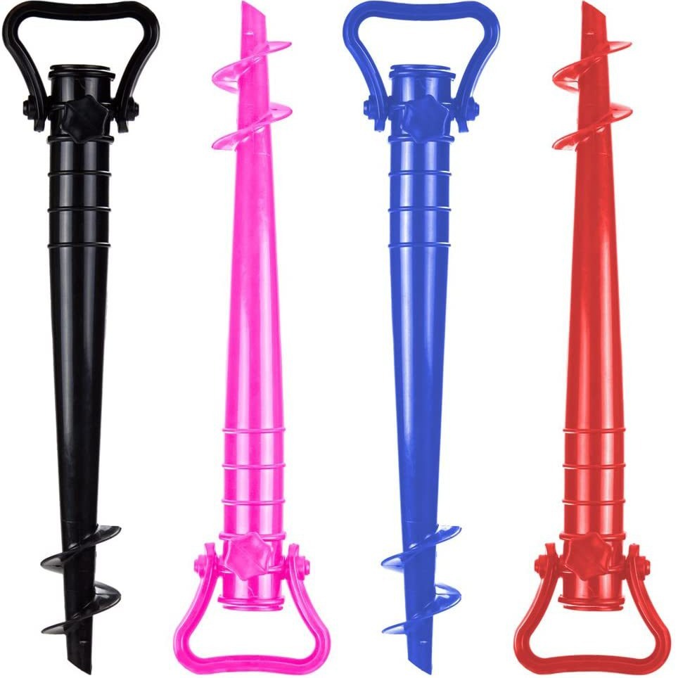 Zhejiang manufacturers wholesale multi-color beach umbrella umbrella holder spiral plastic umbrella insert portable mini beach umbrella insert