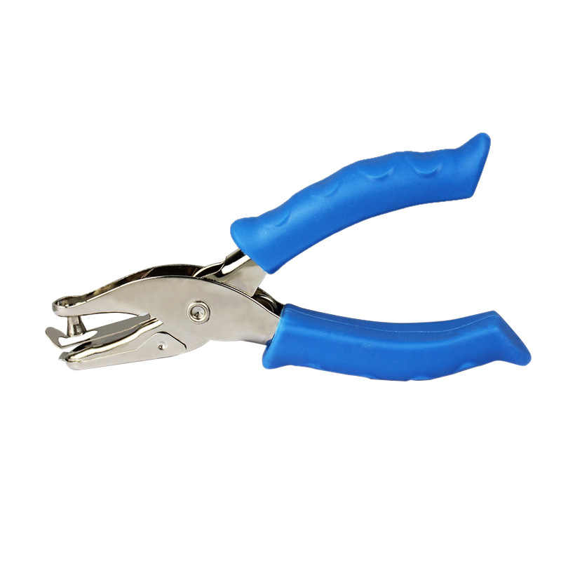 Rubber-coated hand-held puncher stationery binding puncher round hole paper puncher manual punching machine punching pliers