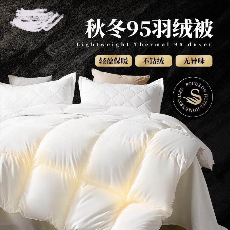 High-grade Down Quilt 95 White Goose Down Quilt Soft Spring and Autumn Quilt Core Light Luxury Thickened Warm Winter Single Double Quilt