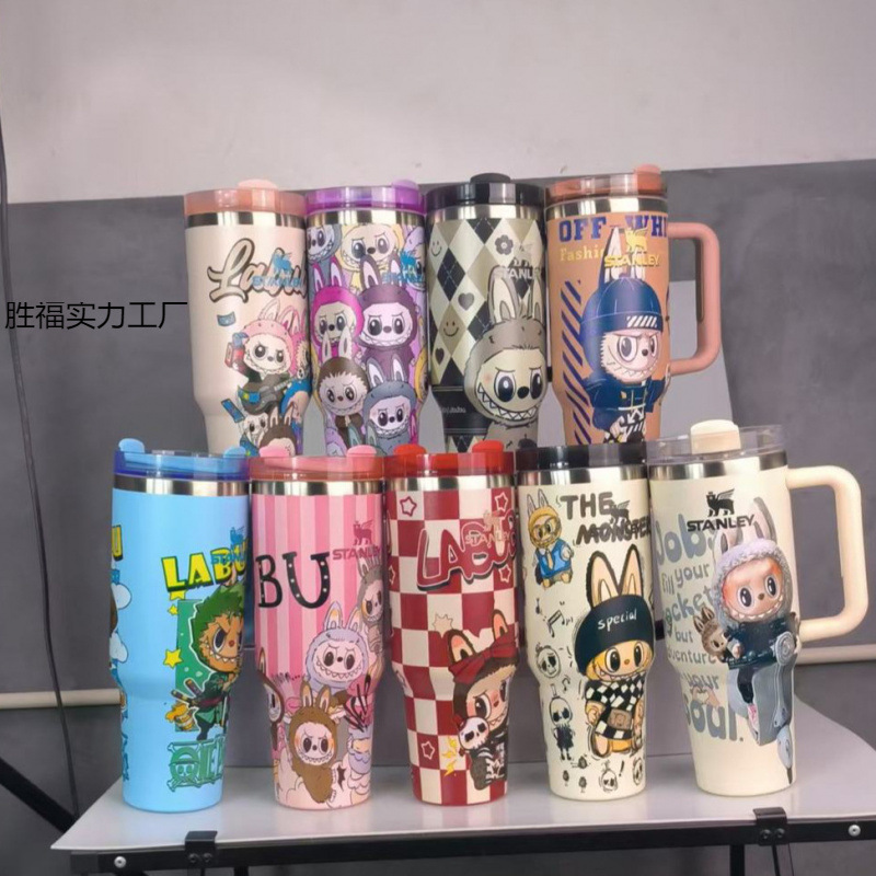 Термос-кубок 40oz из нержавеющей стали серии Винни-Пуха, поддерживает DIY, с ручкой