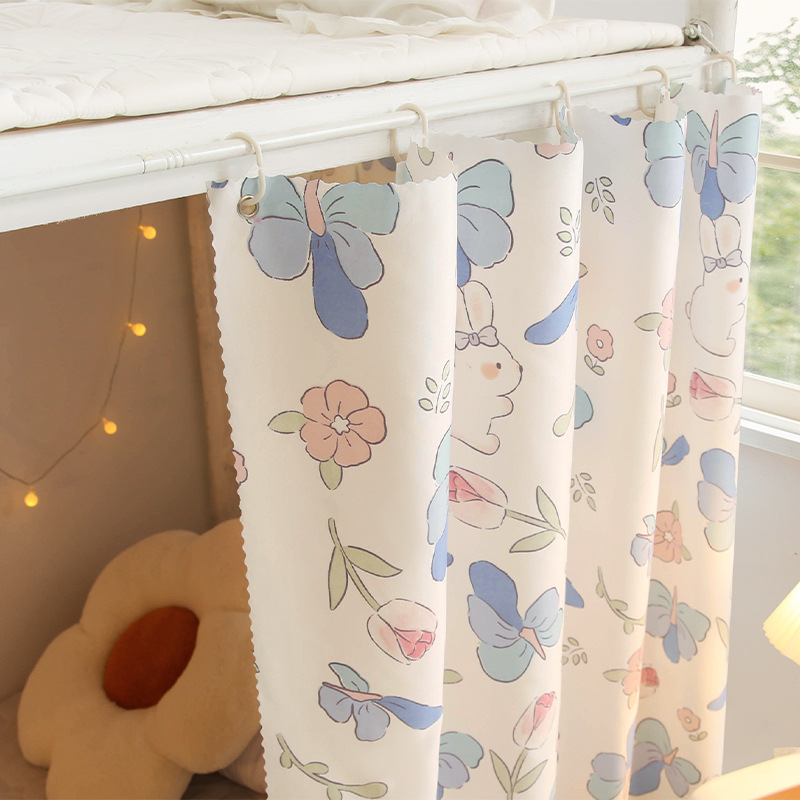Sunny day printing student dormitory bed curtain school factory dormitory single bed upper bunk lower bunk shade