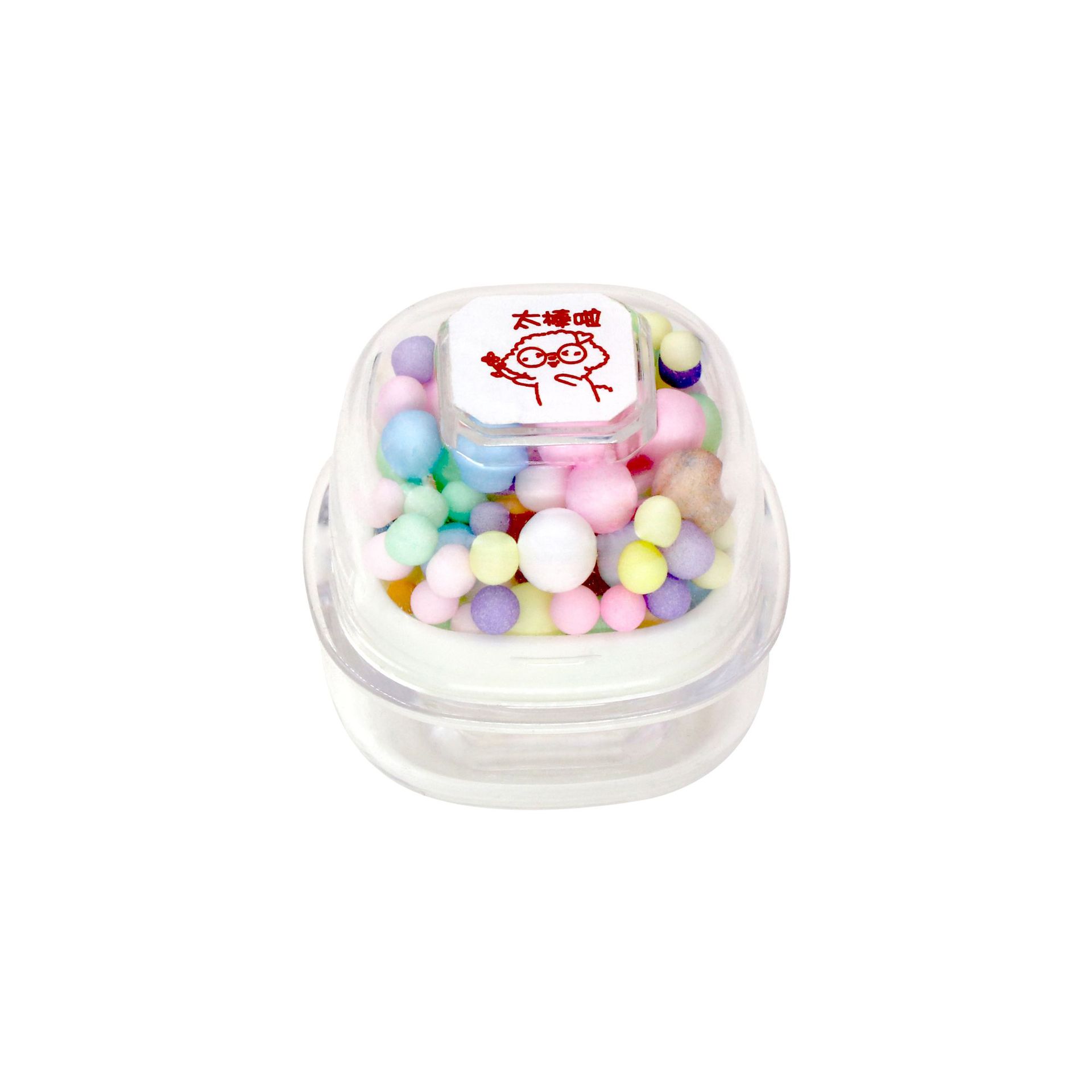 Six-Link Stamp Set, Custom-Engraved Mini White Stamps for Journaling, Mood Cream Logo, Square and Round Small Stamps for Daily Use