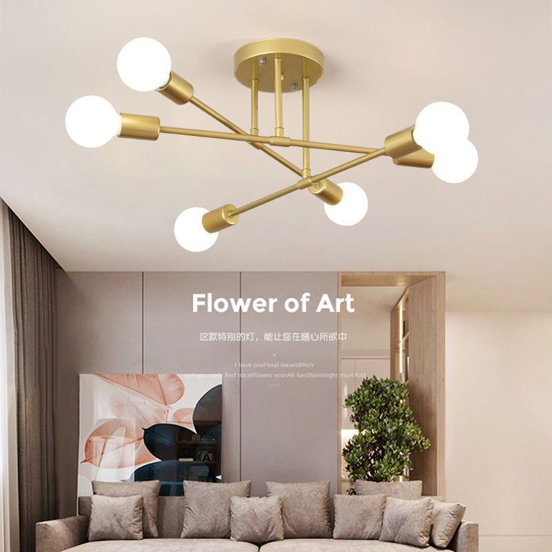 Modern Minimalist Bedroom Lamp Living Room Dining Room Scandinavian Golden Ceiling Lamp Zhongshan Lamp Lighting Lamp Led High-End Sense