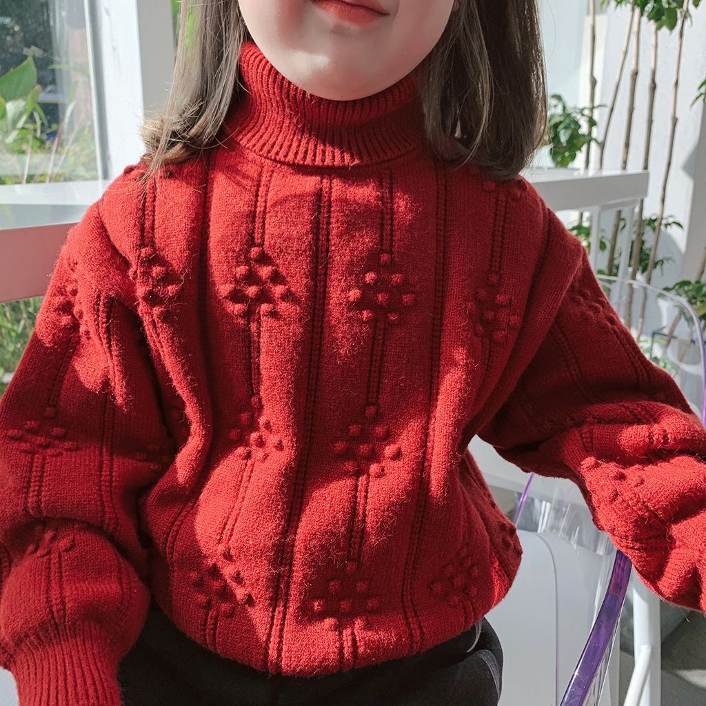 Girls and Boys' Turtleneck Sweaters Are Privately Customized with Drawings and Samples