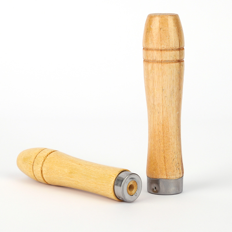 Wooden file special handle easy to install non-Burr steel file round hole wooden handle small wooden handle