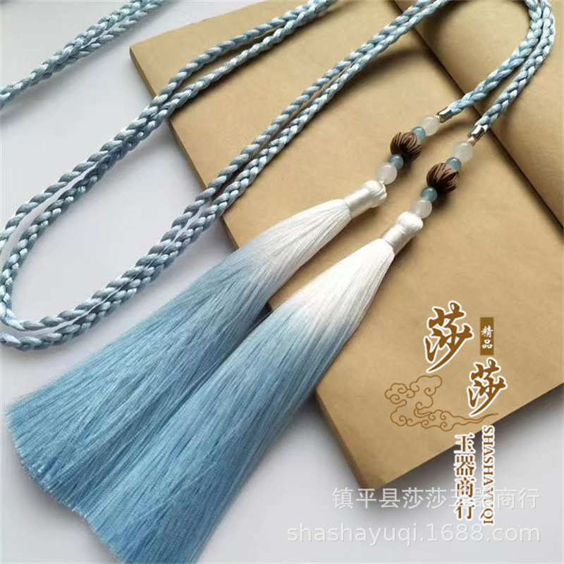 Original hand-woven waist rope Hanfu palace taeniasis variety of tassel bodhi belt men's and women's round neck robe antique forbidden step