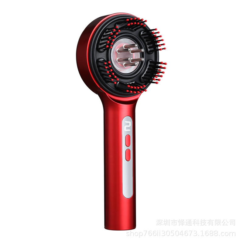 Rubbing Hair Growth Comb Scalp Electric Massage Comb Red Light Anti-Density Hair Growth Device Essential Oil Liquid Guide Comb Head Applicator