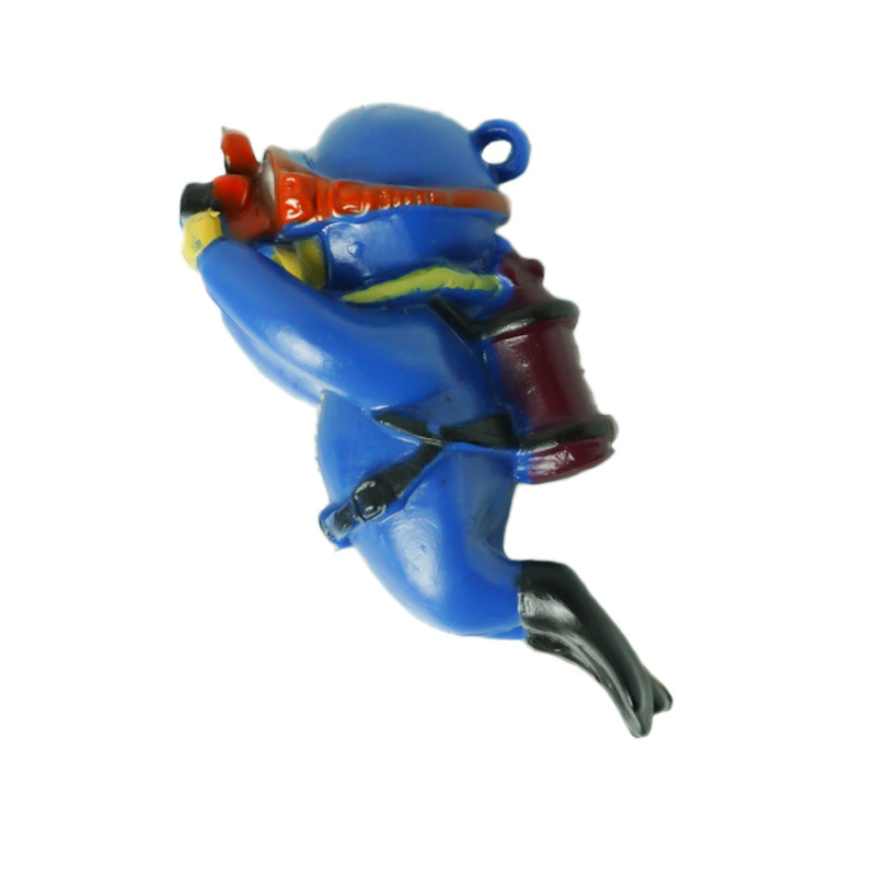 Fish Tank Landscaping Aquarium Blue Fat Diver Floating Toys Wholesale Decoration Cross-Border Fish Tank Landscaping Ornaments in Stock