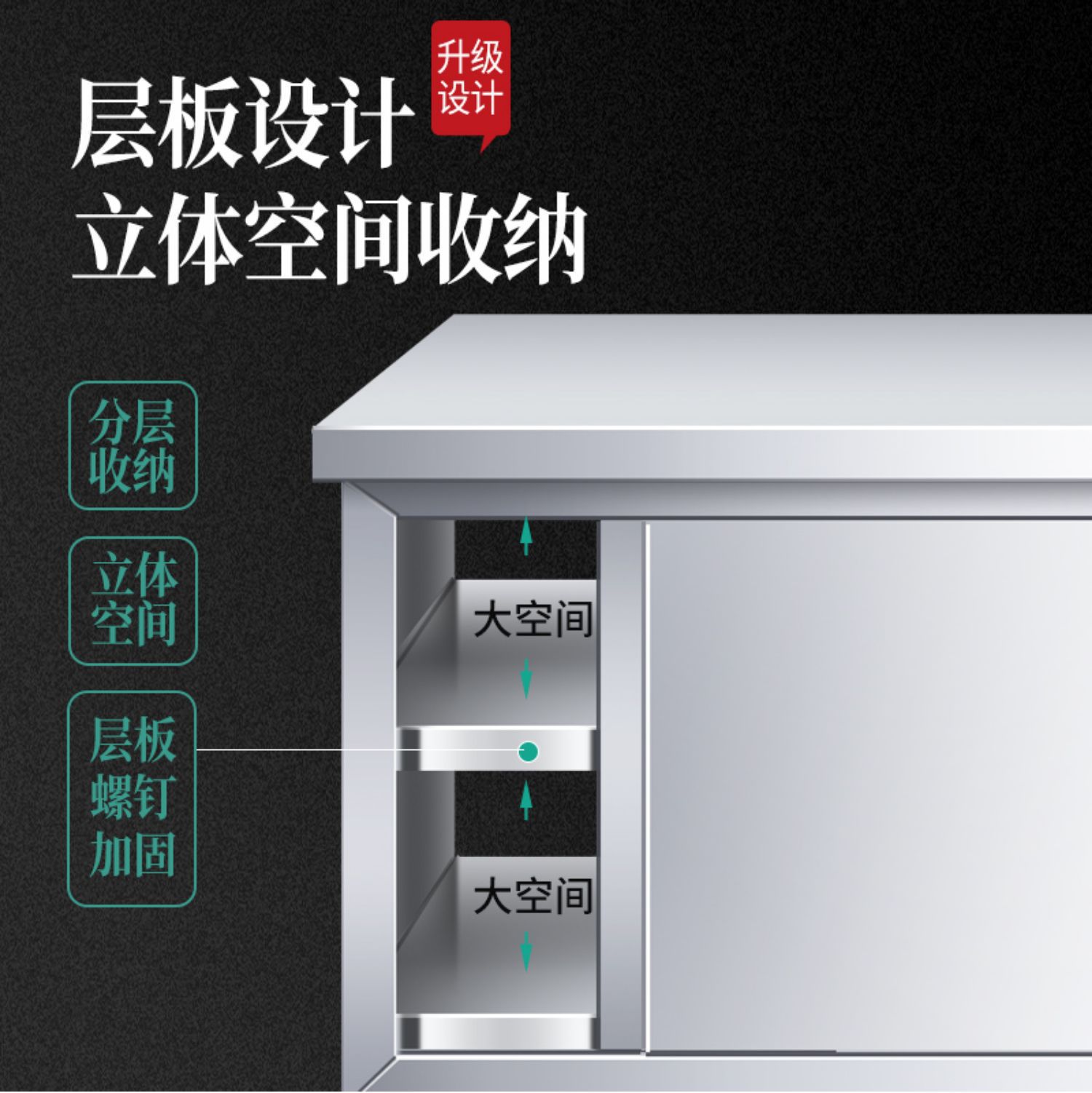 Stainless Steel Sliding Door Workbench Storage Cabinet Kitchen Workstation Cabinet Commercial Chopping Table Cutting Board Prep Table