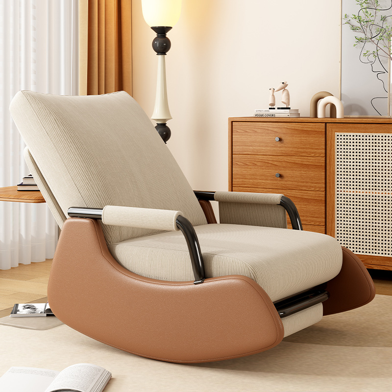 Rocking Chair Recliner Lazy Chair Balcony Leisure Chair Living Room Home Lazy Sofa Single Rocking Chair with Footrest